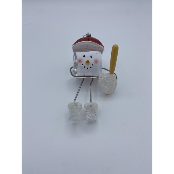 Other - Seasons of Cannon Falls Clear Acrylic Ice Cube Snowman 5" Baseball Player